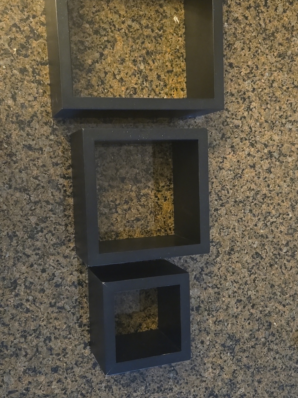 Ikea set of 3 wall square shelves, brown wood, in great condition
